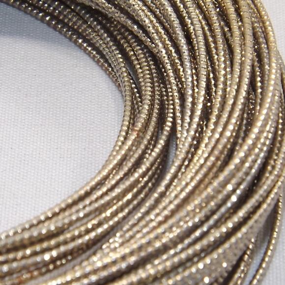 Antiqued Golden Brass Bangle Bracelets, Set of 60 Interlaced, 8 Inches - Picture 4 of 8